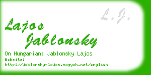 lajos jablonsky business card